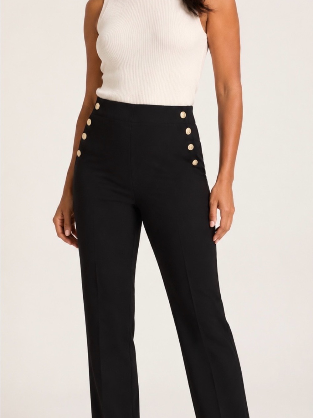 Truth by Republic Black stretch waist (back elastic) pants nautical style sz 0